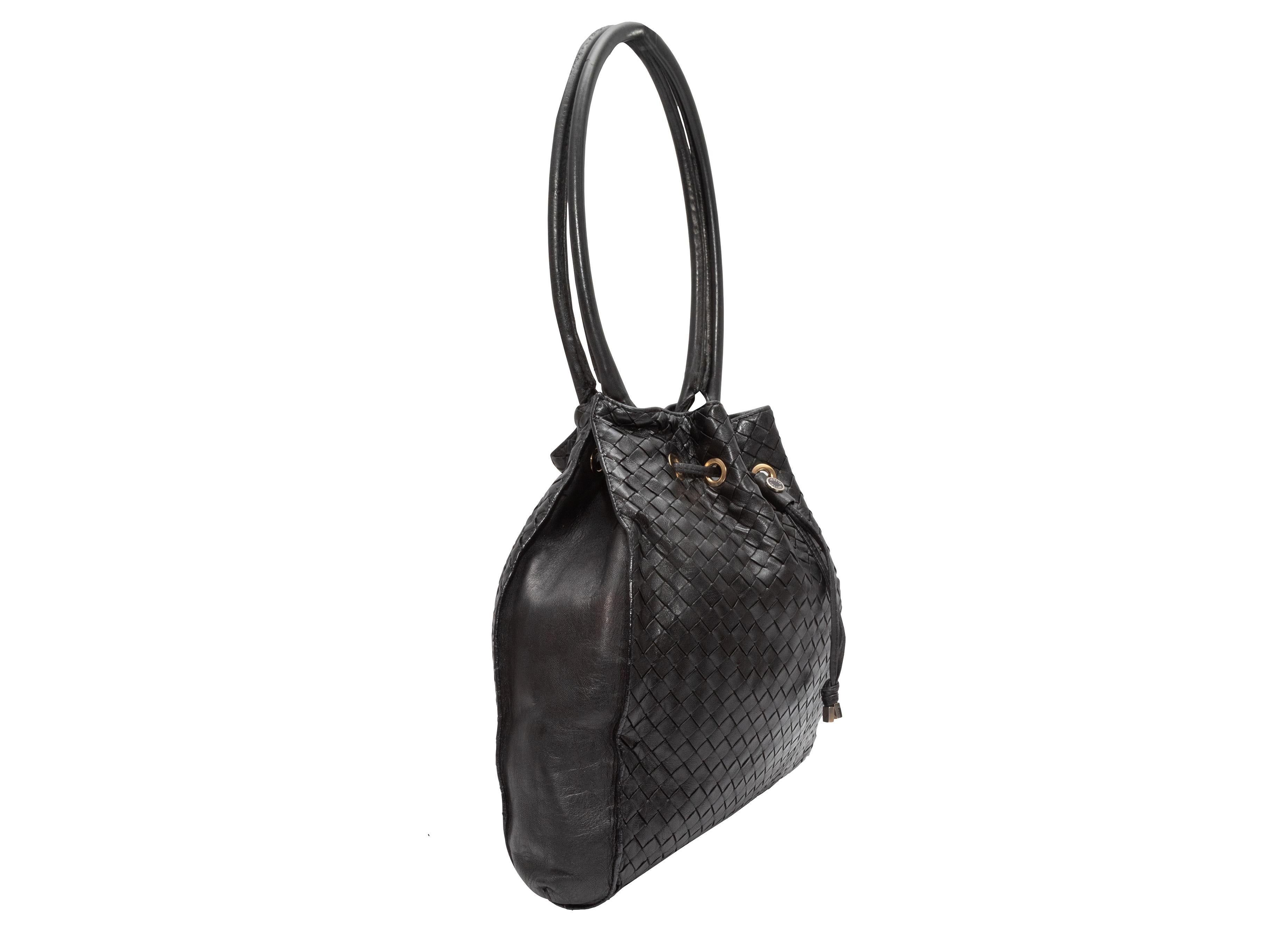 Black Bottega Veneta Intrecciato Shoulder Bag In Good Condition In New York, NY