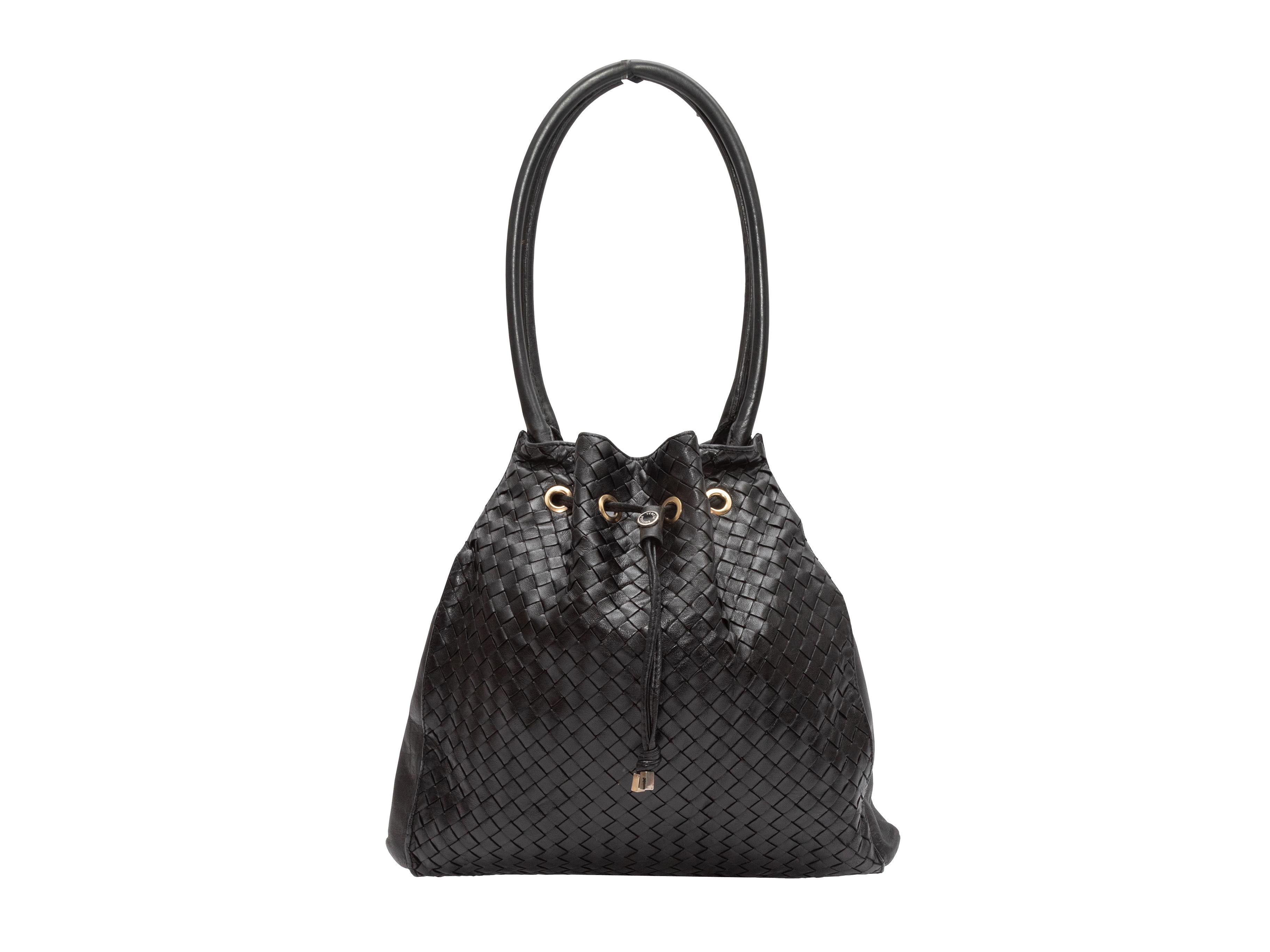 Women's Black Bottega Veneta Intrecciato Shoulder Bag