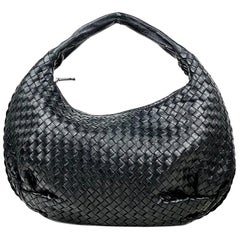 Vintage Black Bottega Veneta Medium Veneta Hobo Bag