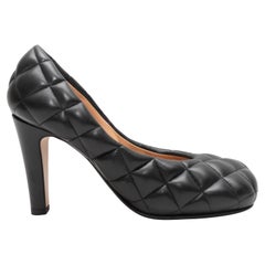 Used Black Bottega Veneta Quilted Dream Pumps Size 37