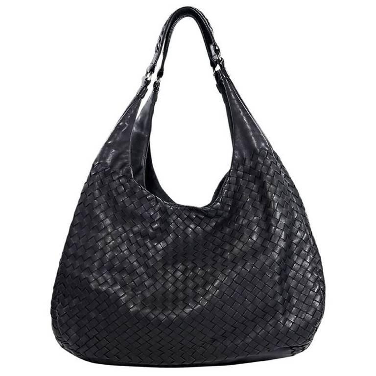 Black Bottega Veneta Woven Leather Shoulder Bag For Sale At 1stdibs