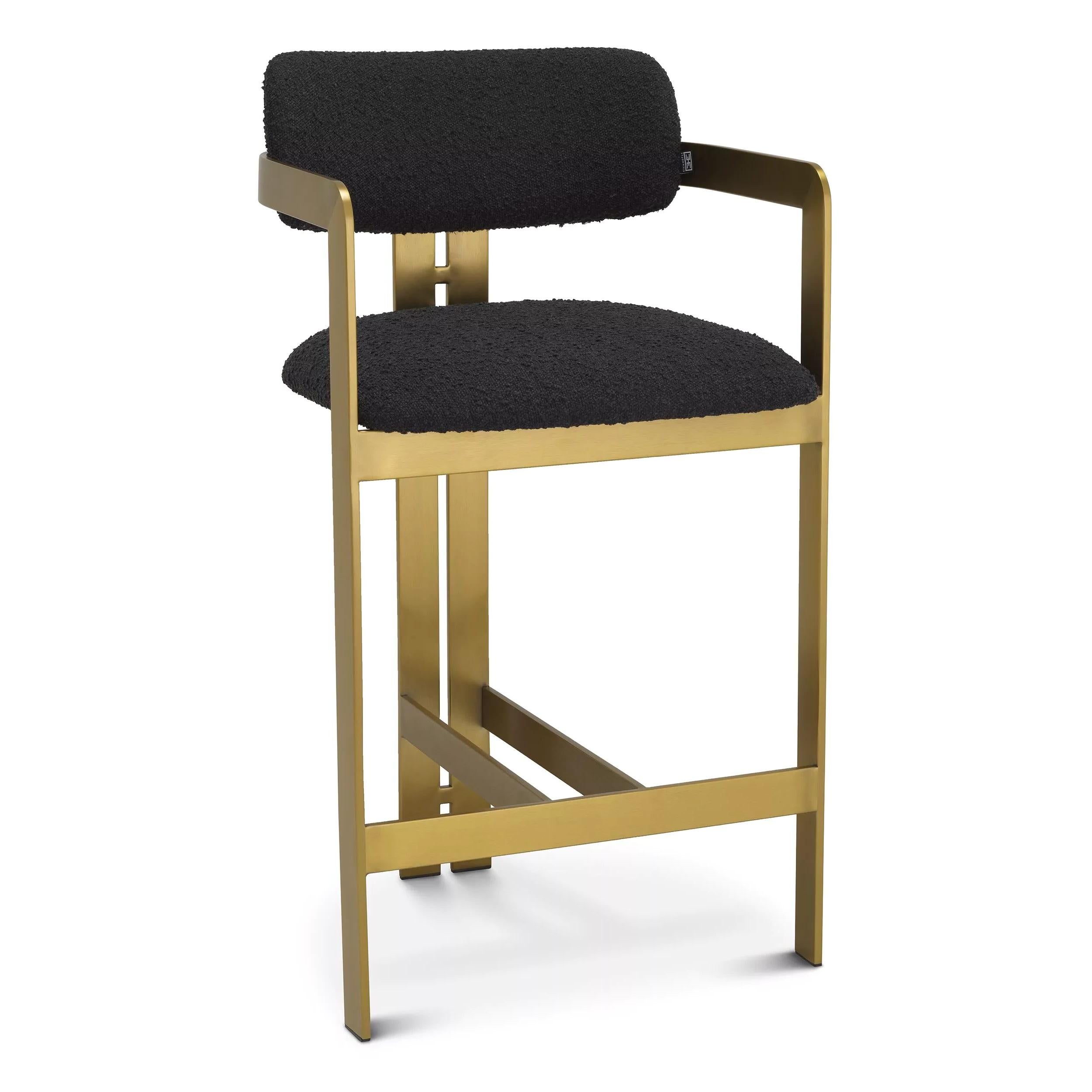 black boucle bar stool