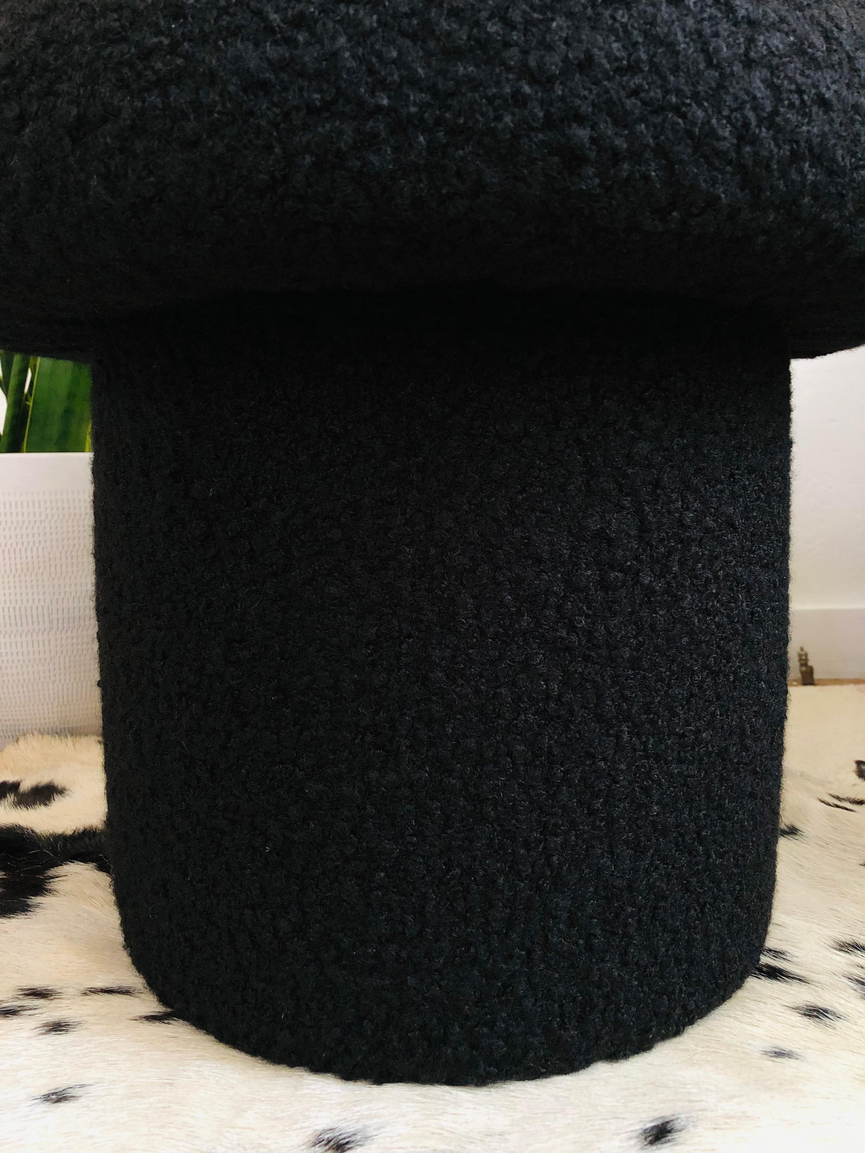 black boucle ottoman