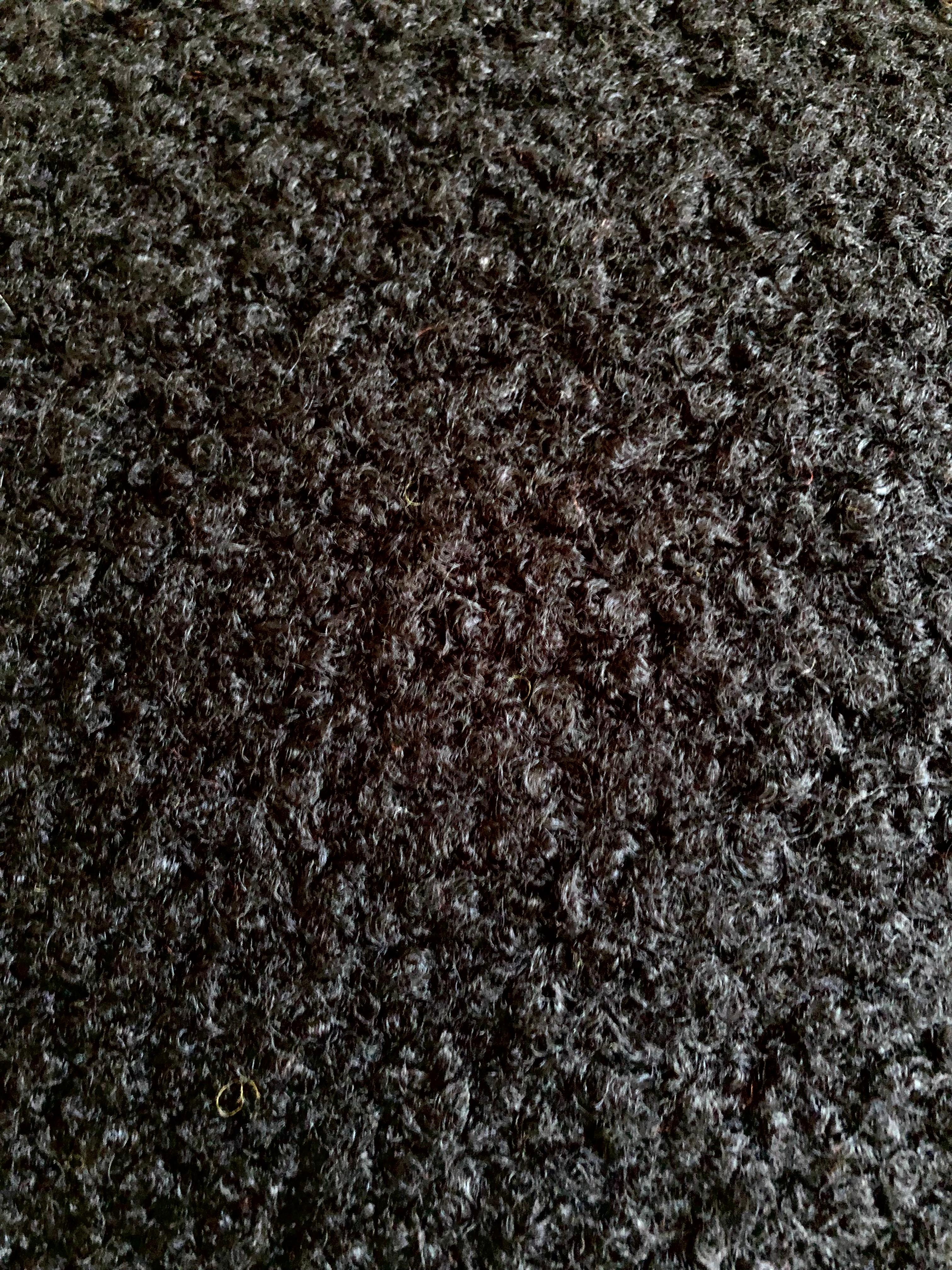 Modern Mushroom Ottoman in Black Boucle