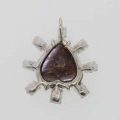 Black Boulder Opal Diamond Pendant
