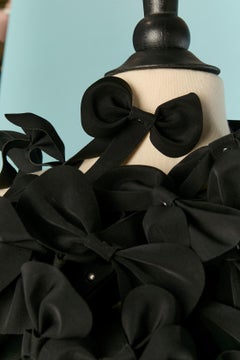 Black bow backless Faux leather top NOIR Kei Ninomiya & Comme Des Garçons