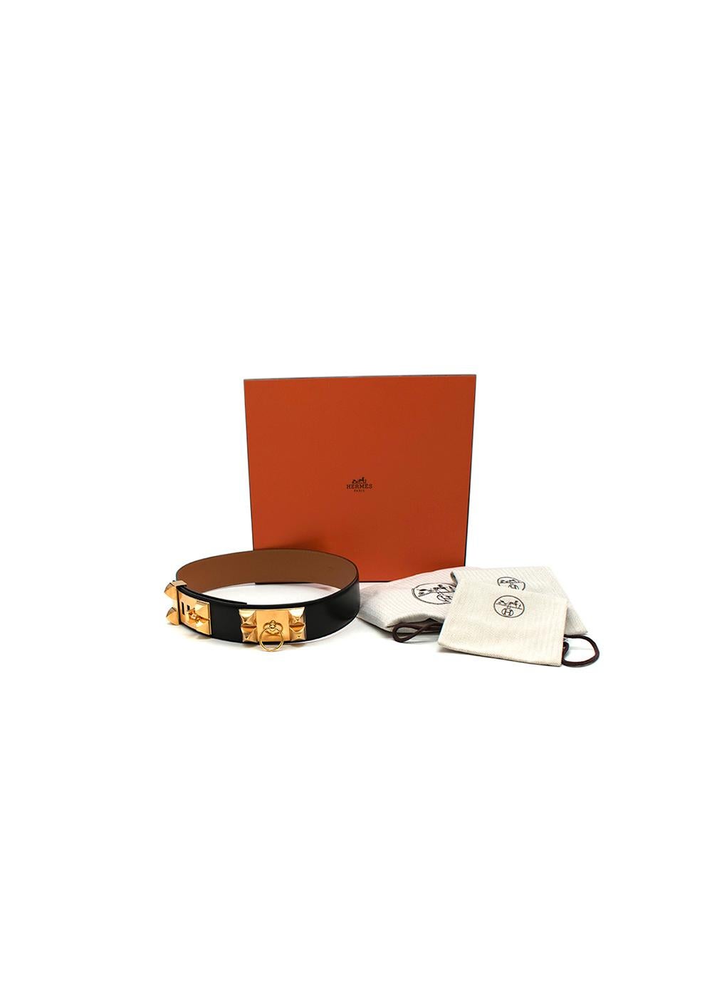 Black Box Calf leather Collier de Chien 50 belt GHW 75 For Sale 1