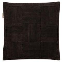 Black Braided Cushion Cover Handwoven in Mali, Bogolan