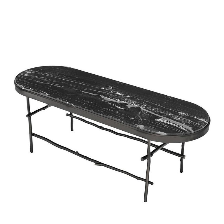 Black Branches Long Coffee Table with Black Marble Top For Sale at 1stDibs