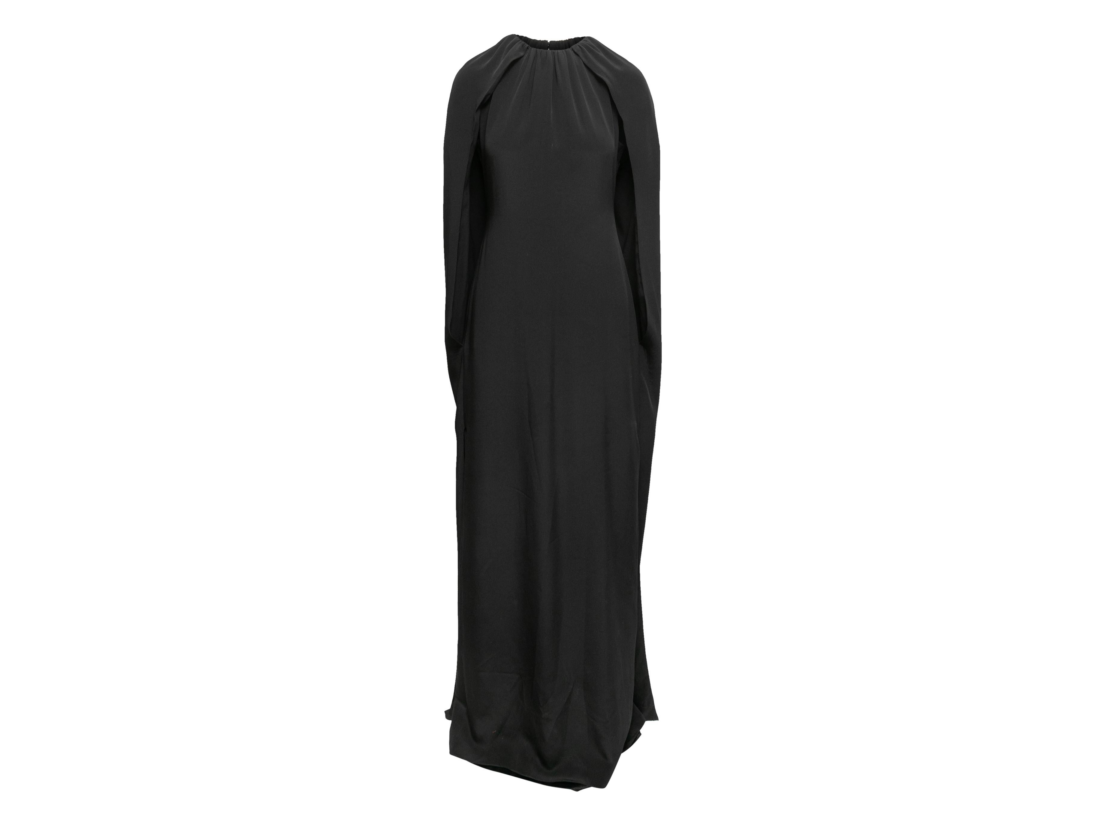 Black Brandon Maxwell Silk Cape Gown Size US 6 For Sale 1