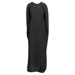 Black Brandon Maxwell Silk Cape Gown Size US 6