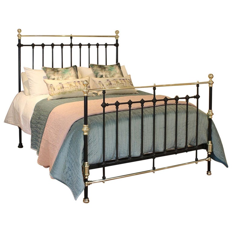 Black Brass And Iron Antique Bed Mk206, Black Cast Iron King Size Bed Frame