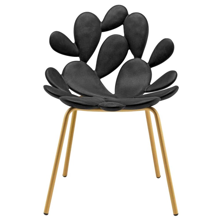 Black / Brass Cactus Chair by Marcantonio Made in Italy For Sale