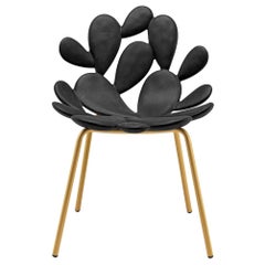 Black / Brass Cactus Chair by Marcantonio, Made in Italy