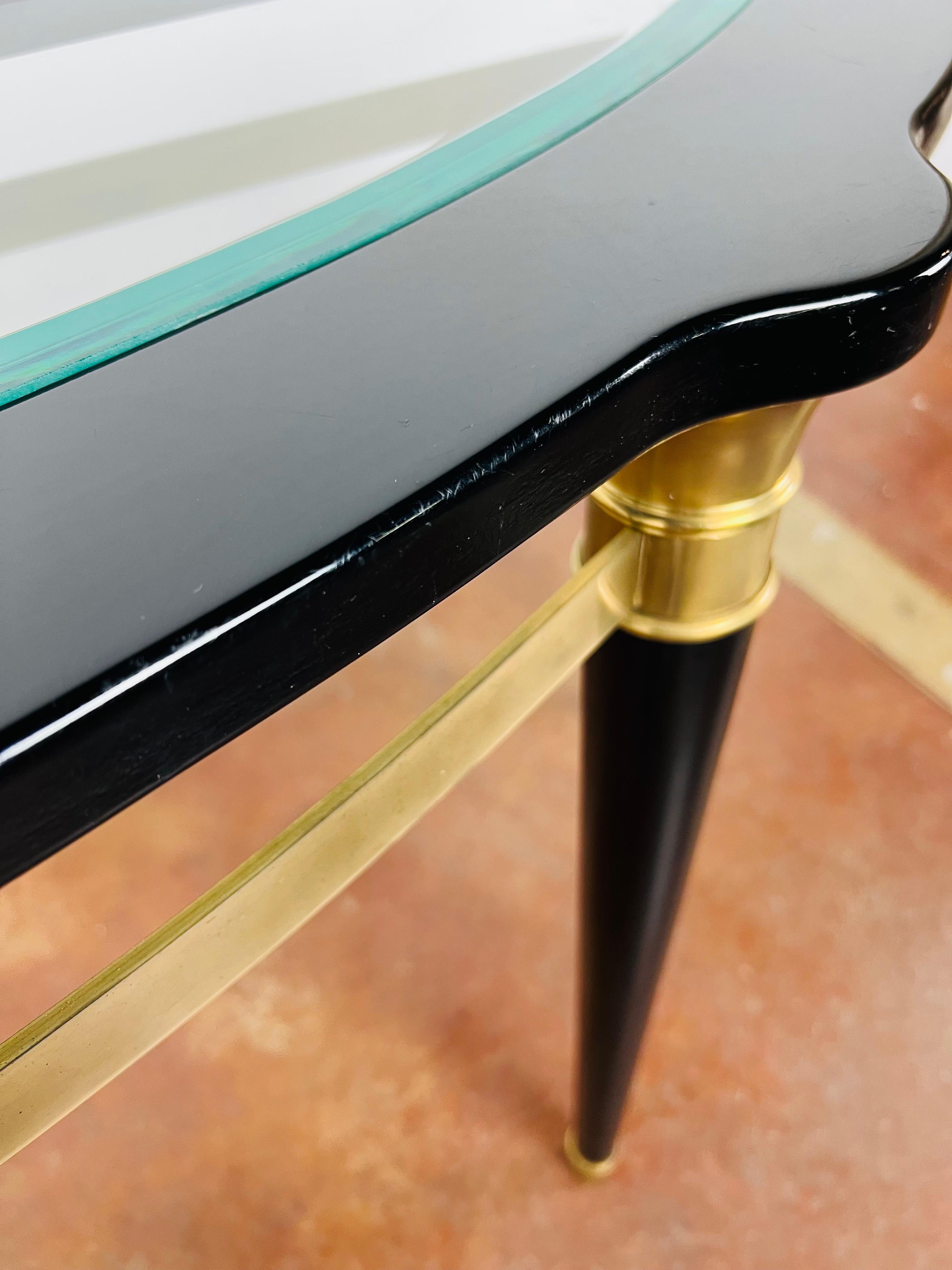 Black & Brass Demi-Lune Console Table Description 2