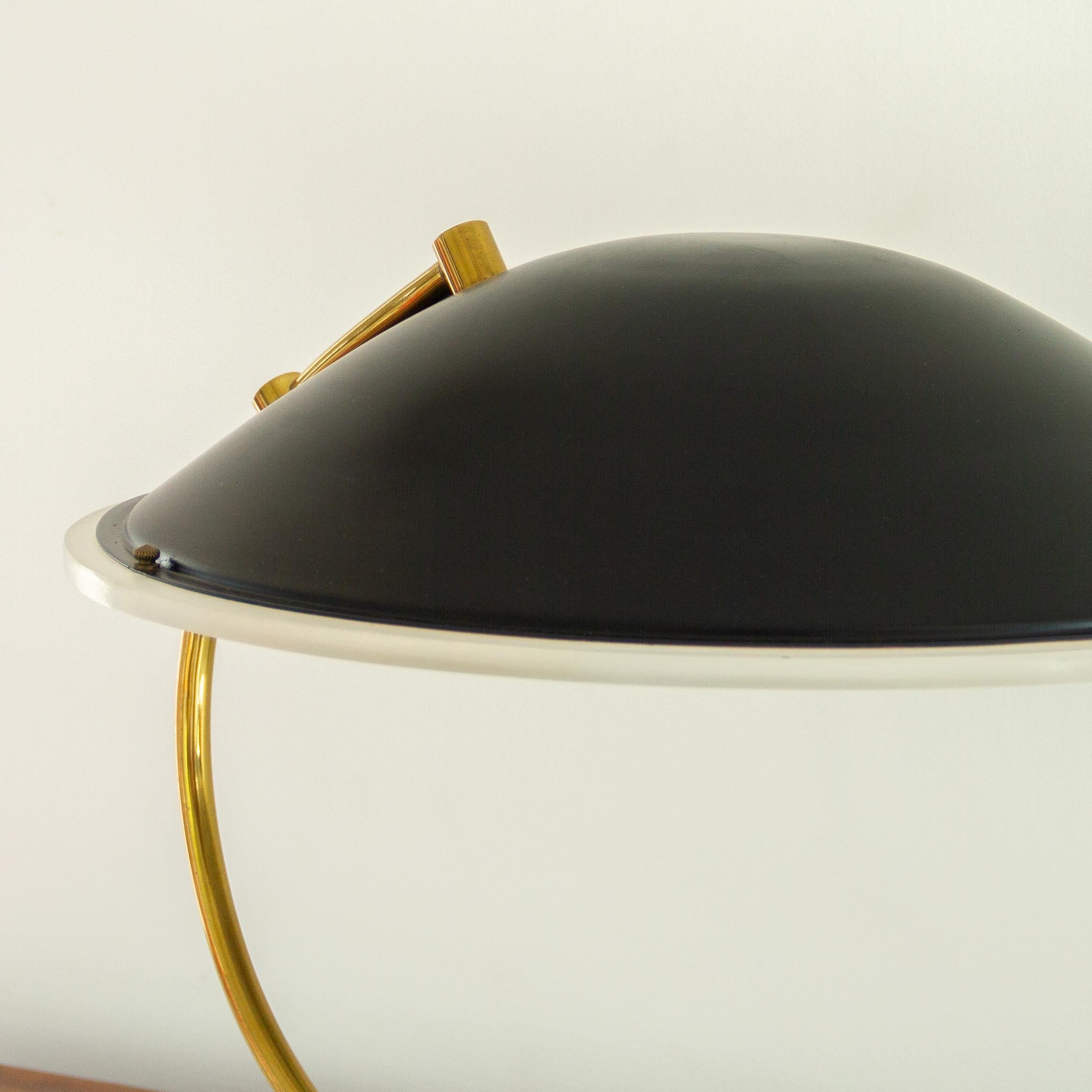 20th Century Black and Brass Desk Lamp by Bauer, 1983 For Sale