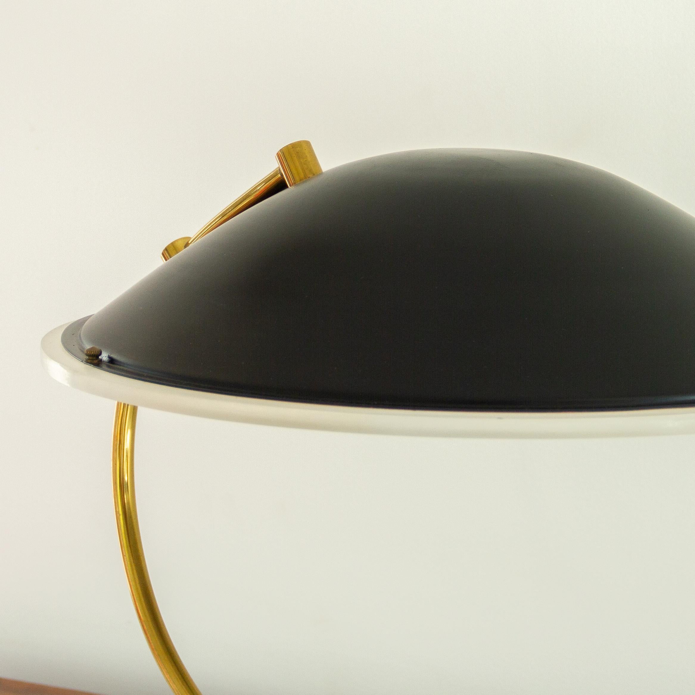 20th Century Black and Brass Desk Lamp by Bauer, 1983