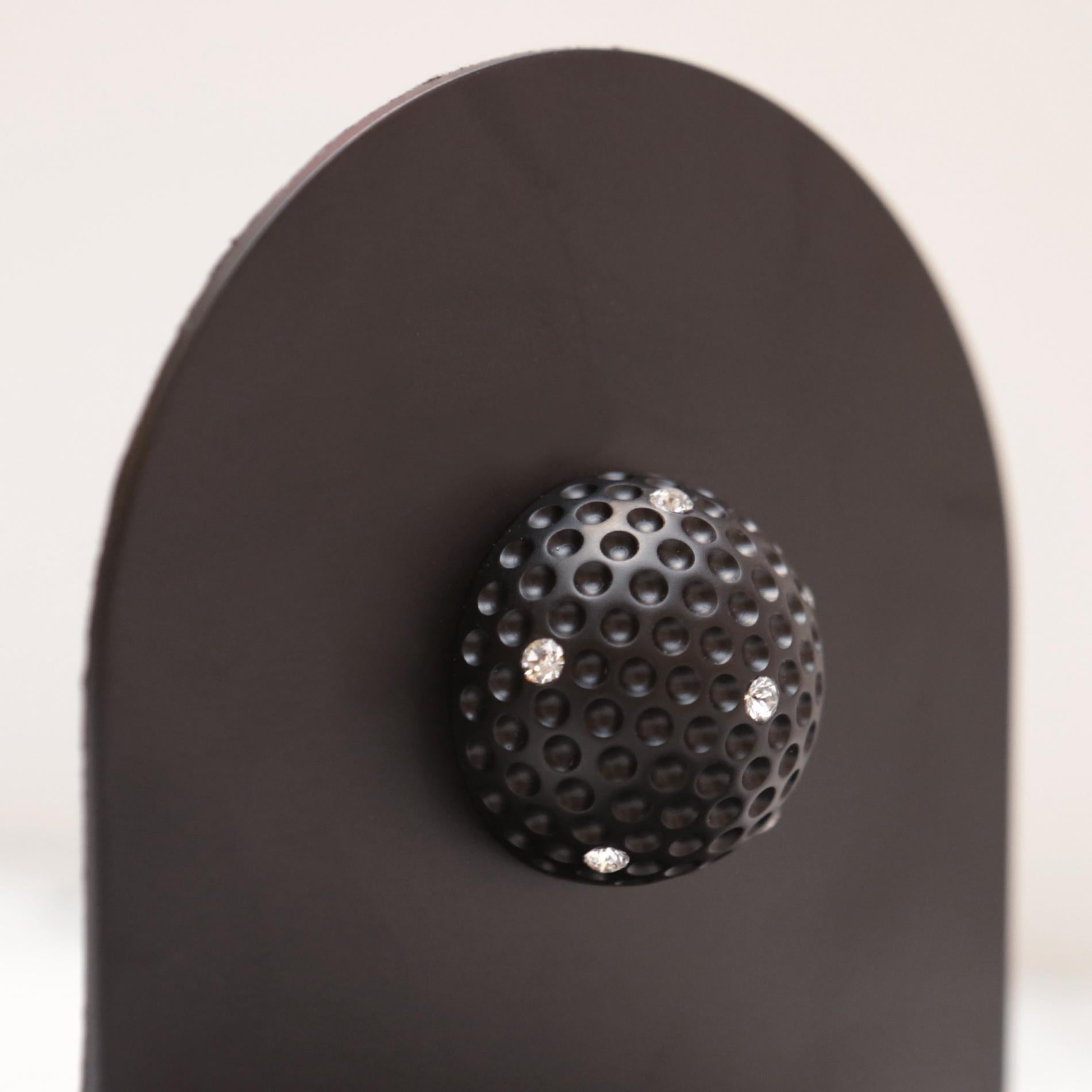 Set di 2 fermalibri Golfer in ottone nero in vendita 1