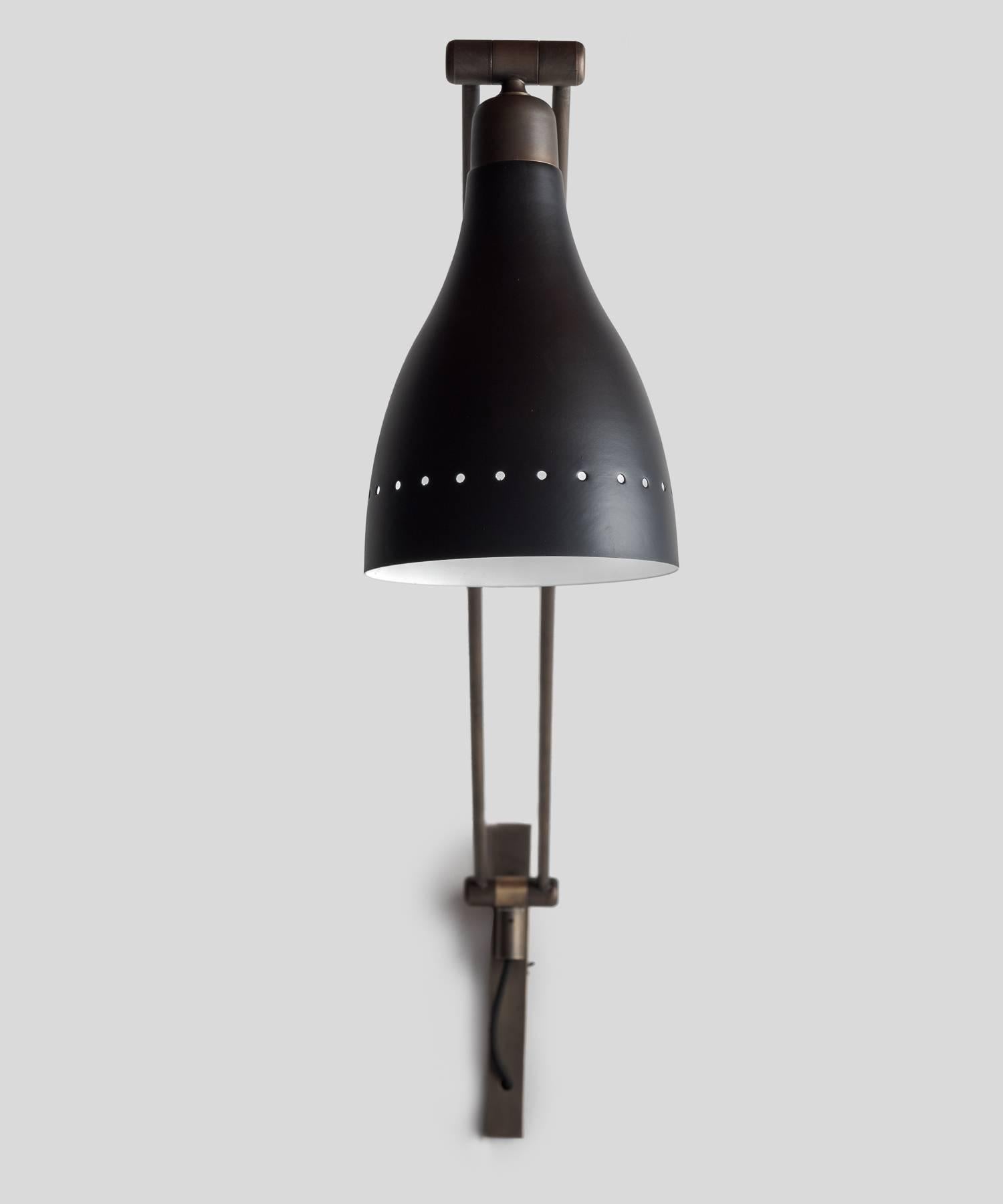 Black & Brass Modern Sconce, Italy, 21st Century In Good Condition In Culver City, CA