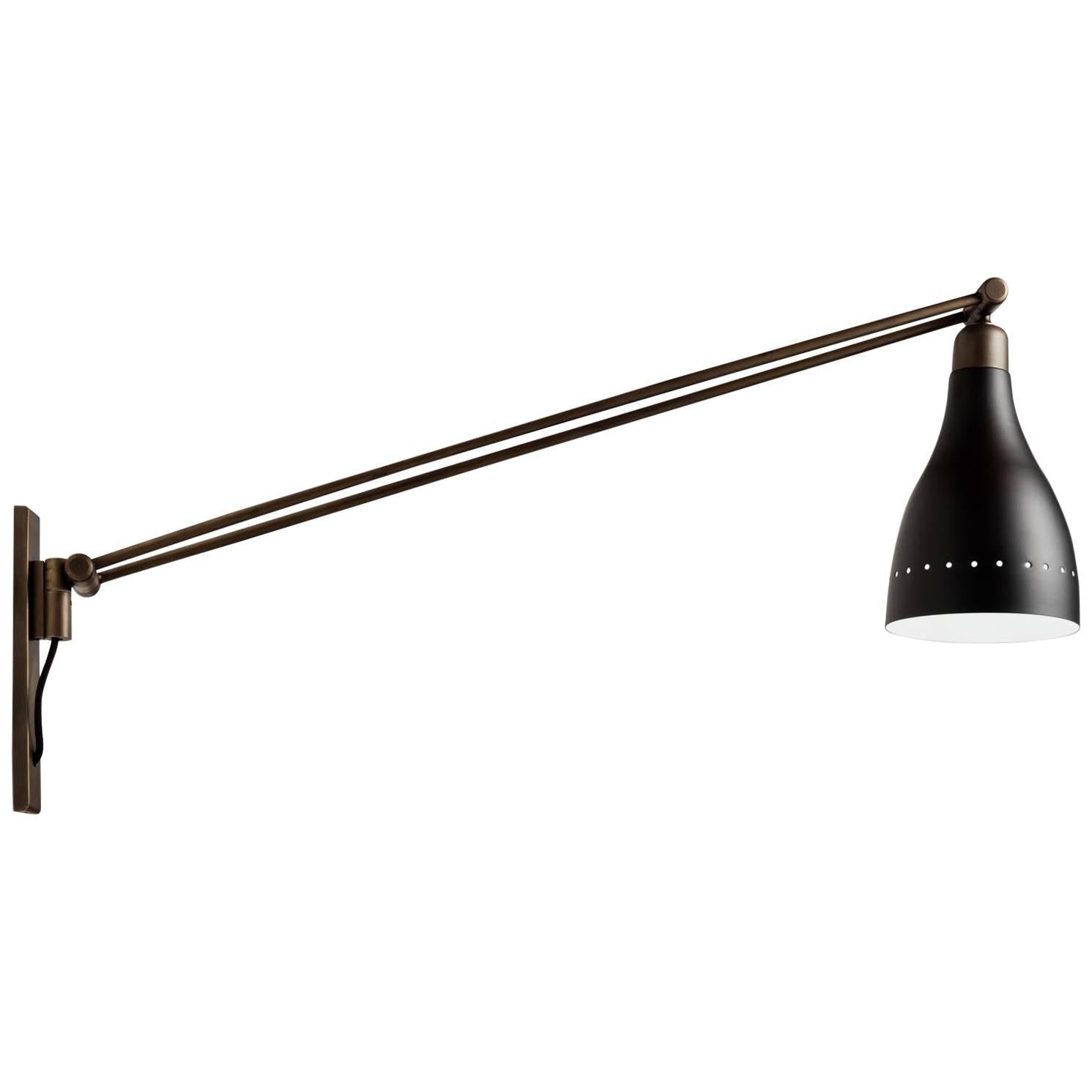 Black & Brass Modern Sconce, Italy, 21st Century