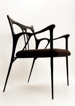 Black Brass Sculpted Brass Chair, Misaya