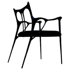 Sedia in ottone nero scolpito, Misaya