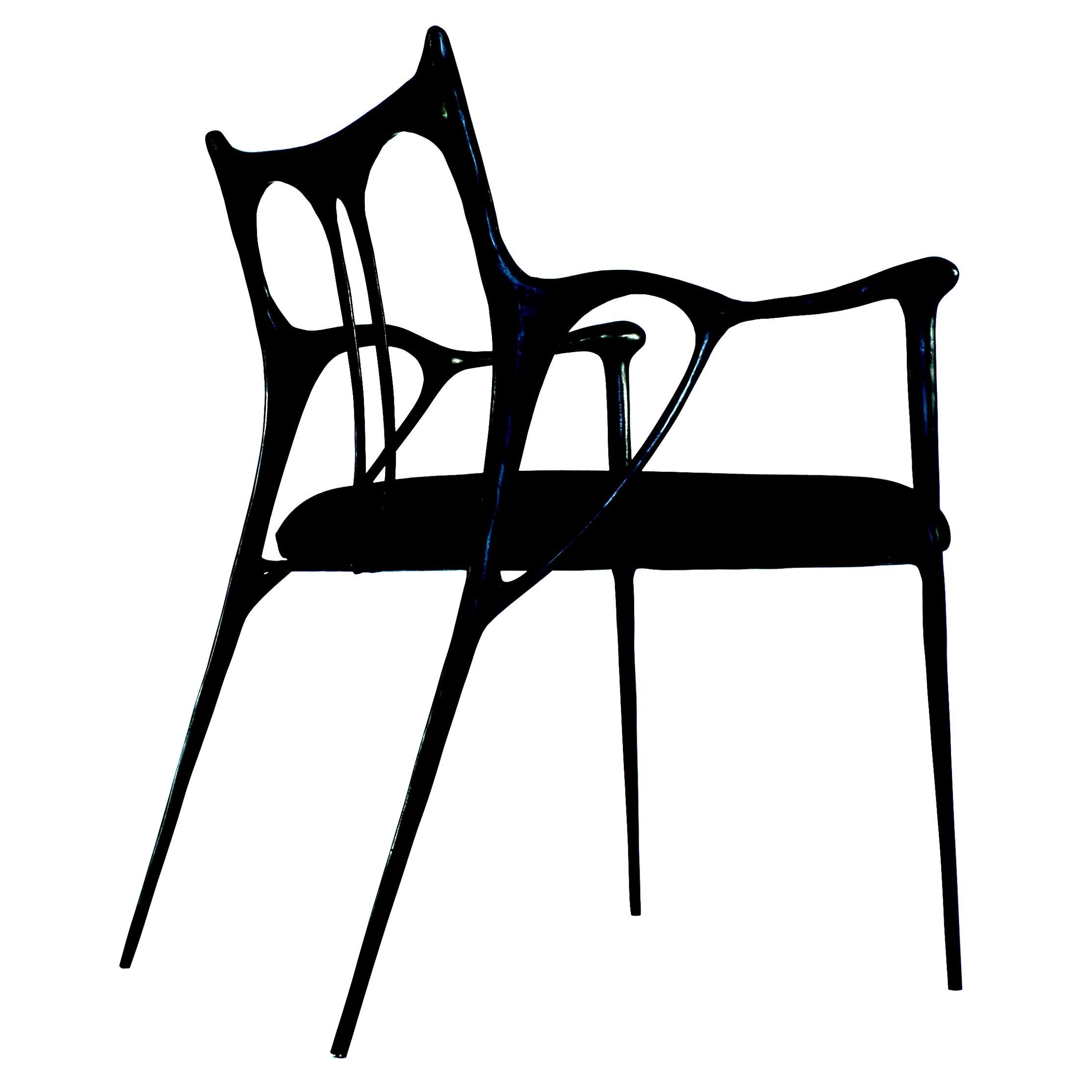 Black Brass Sculpted Chair by Misaya In New Condition In Geneve, CH