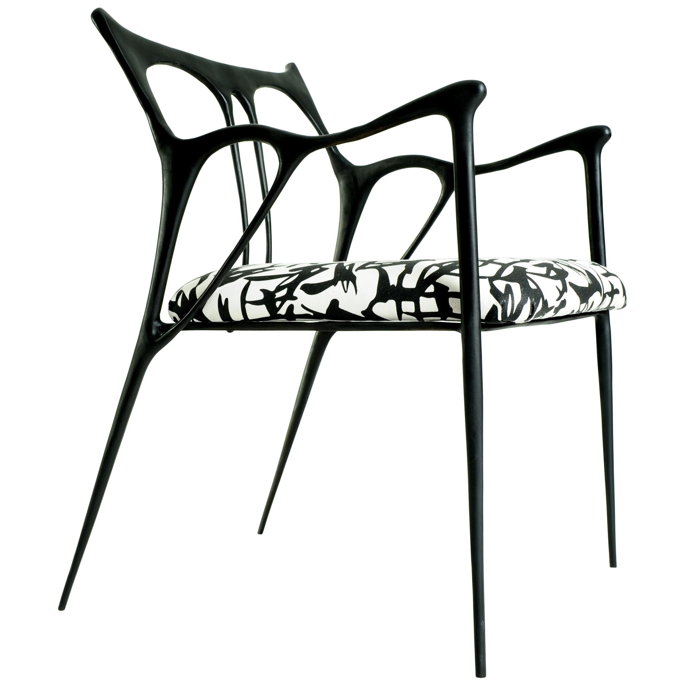 Black Brass Sculpted Chair by Misaya