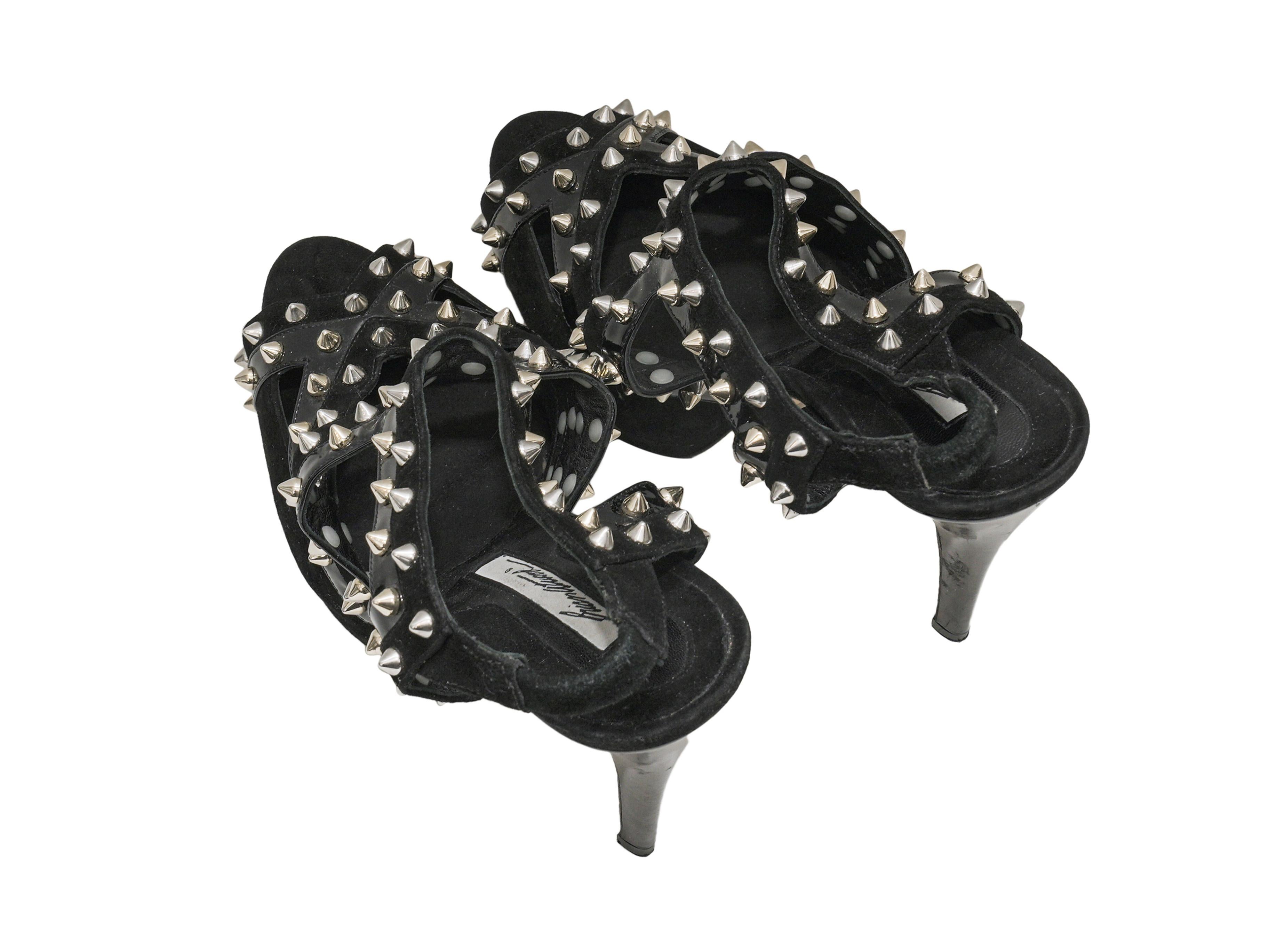 Nero Brian Atwood nero con zeppa impreziosita Sandali misura 37,5 in vendita