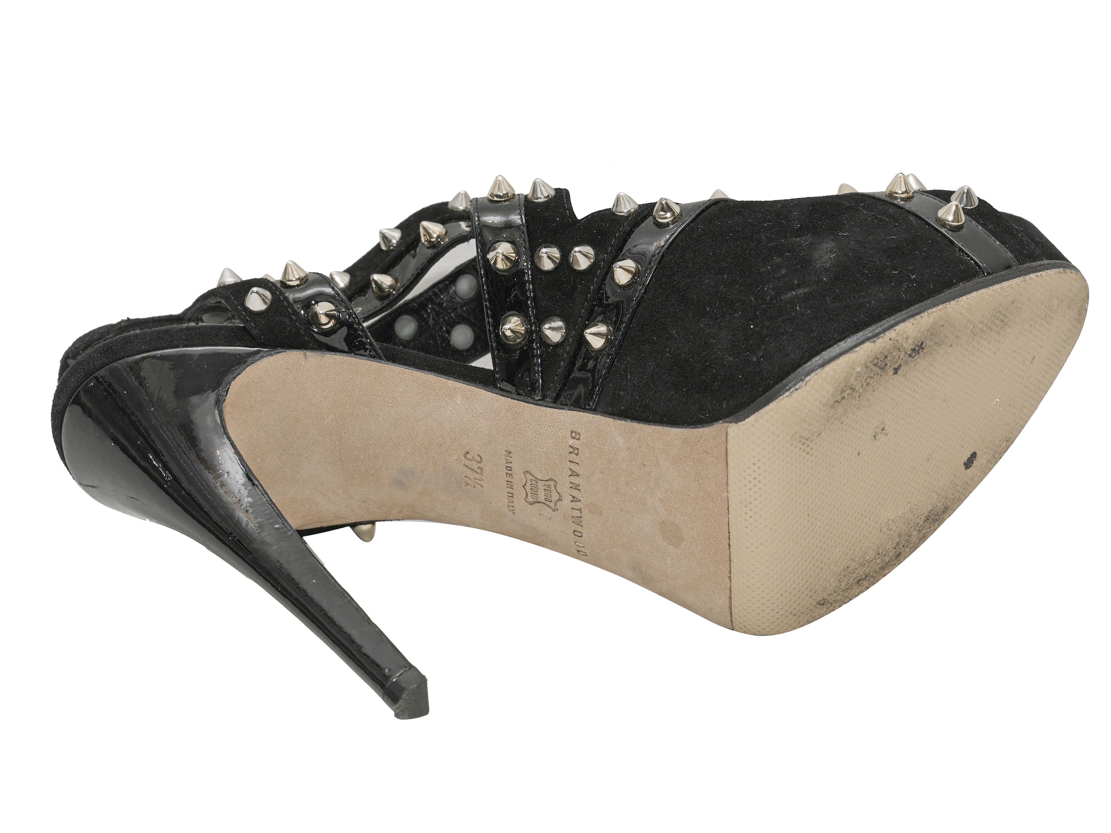 Donna Brian Atwood nero con zeppa impreziosita Sandali misura 37,5 in vendita