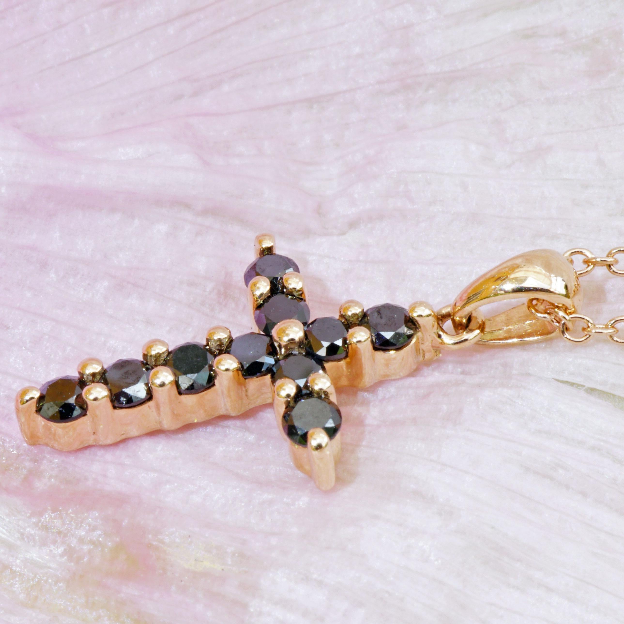 Pendentif Croix Brilliante 0,35 ct AAA+ meilleure qualité de diamant fait à la main en Italie en vente 1