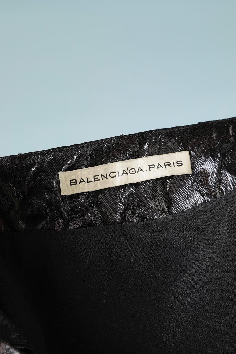 Black brocade cocktail dress Balenciaga Paris by Nicolas Ghesquière  2
