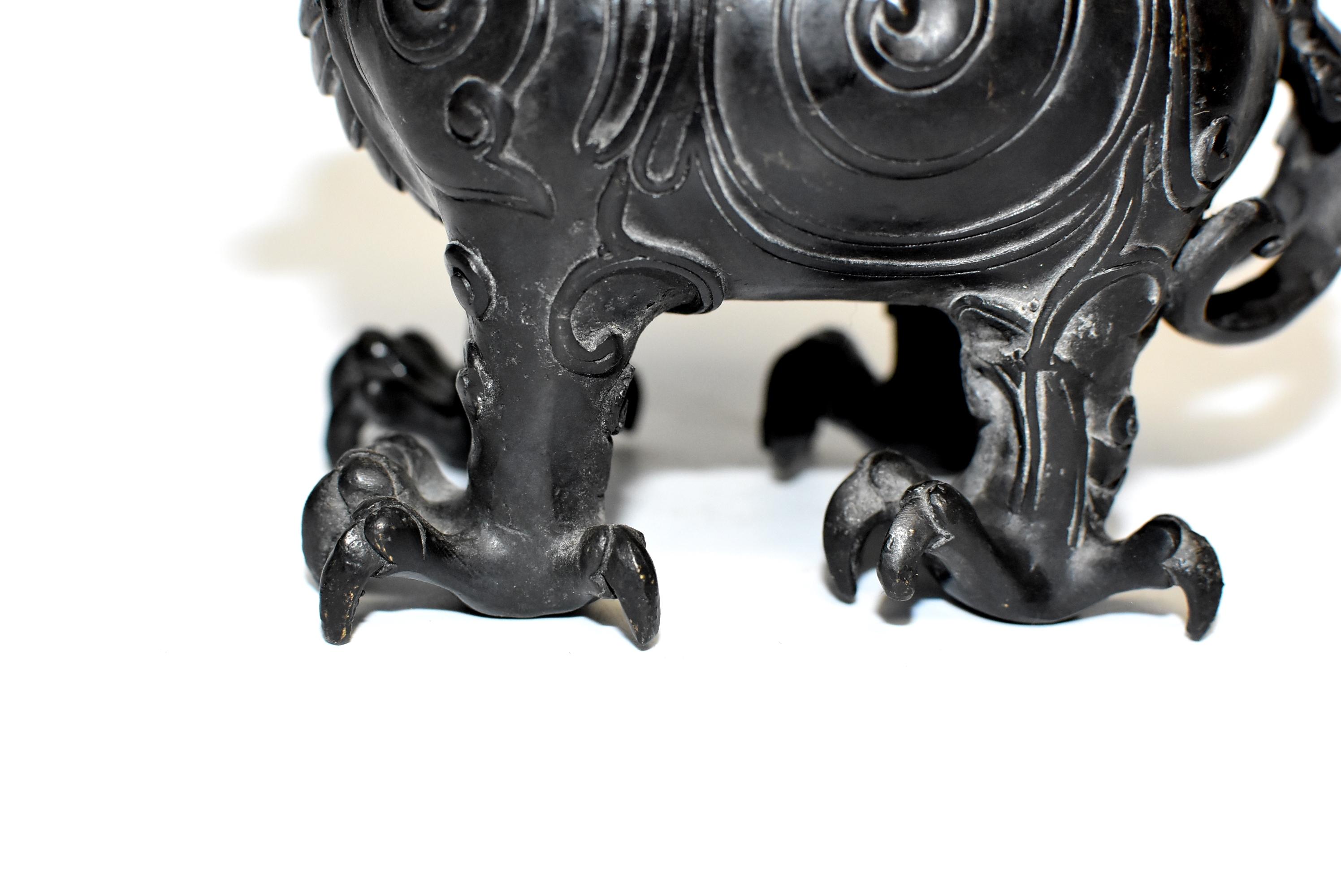 Black Bronze Censer in Beast Form For Sale 6