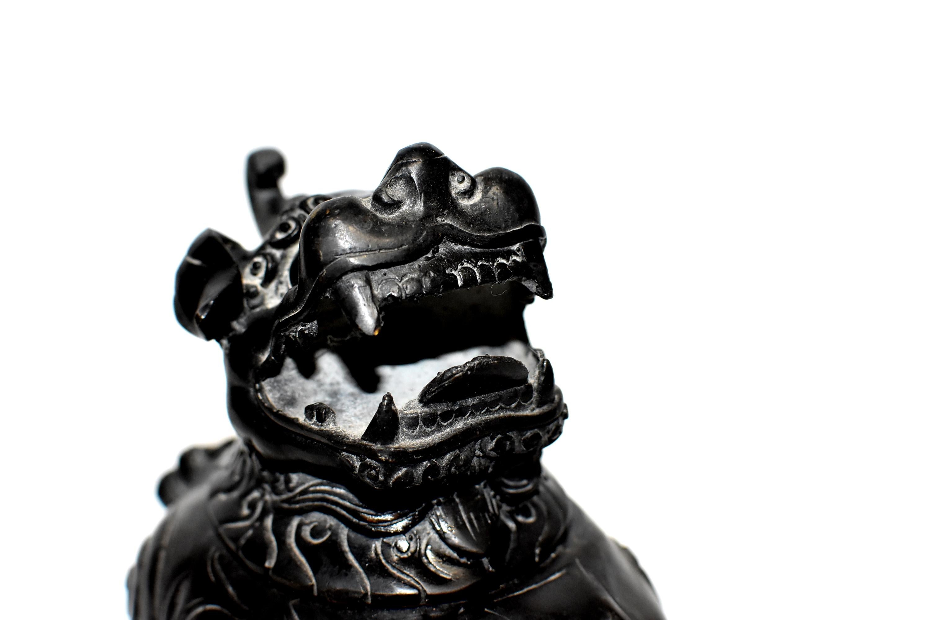 Black Bronze Censer in Beast Form For Sale 8