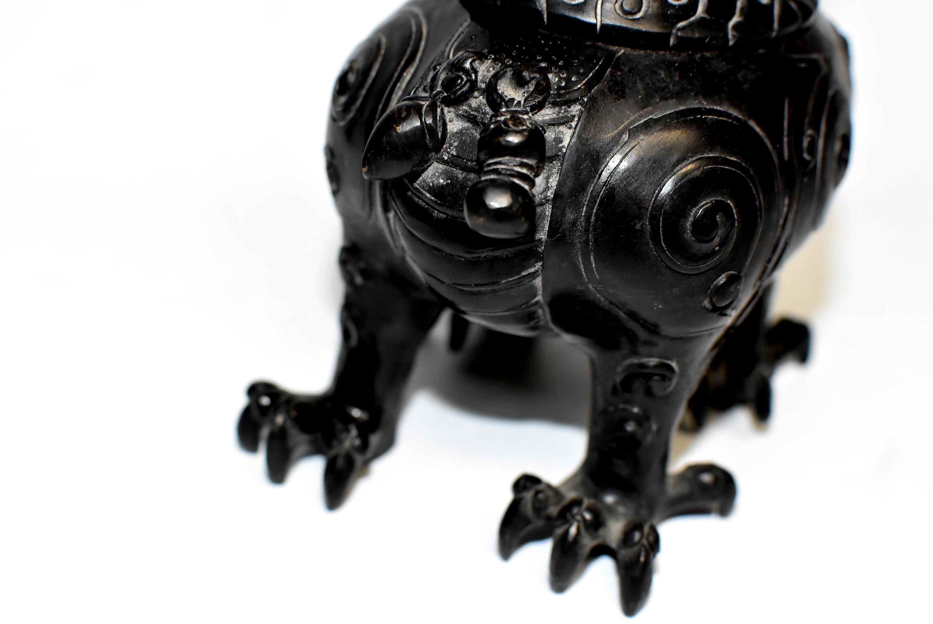 Black Bronze Censer in Beast Form For Sale 12