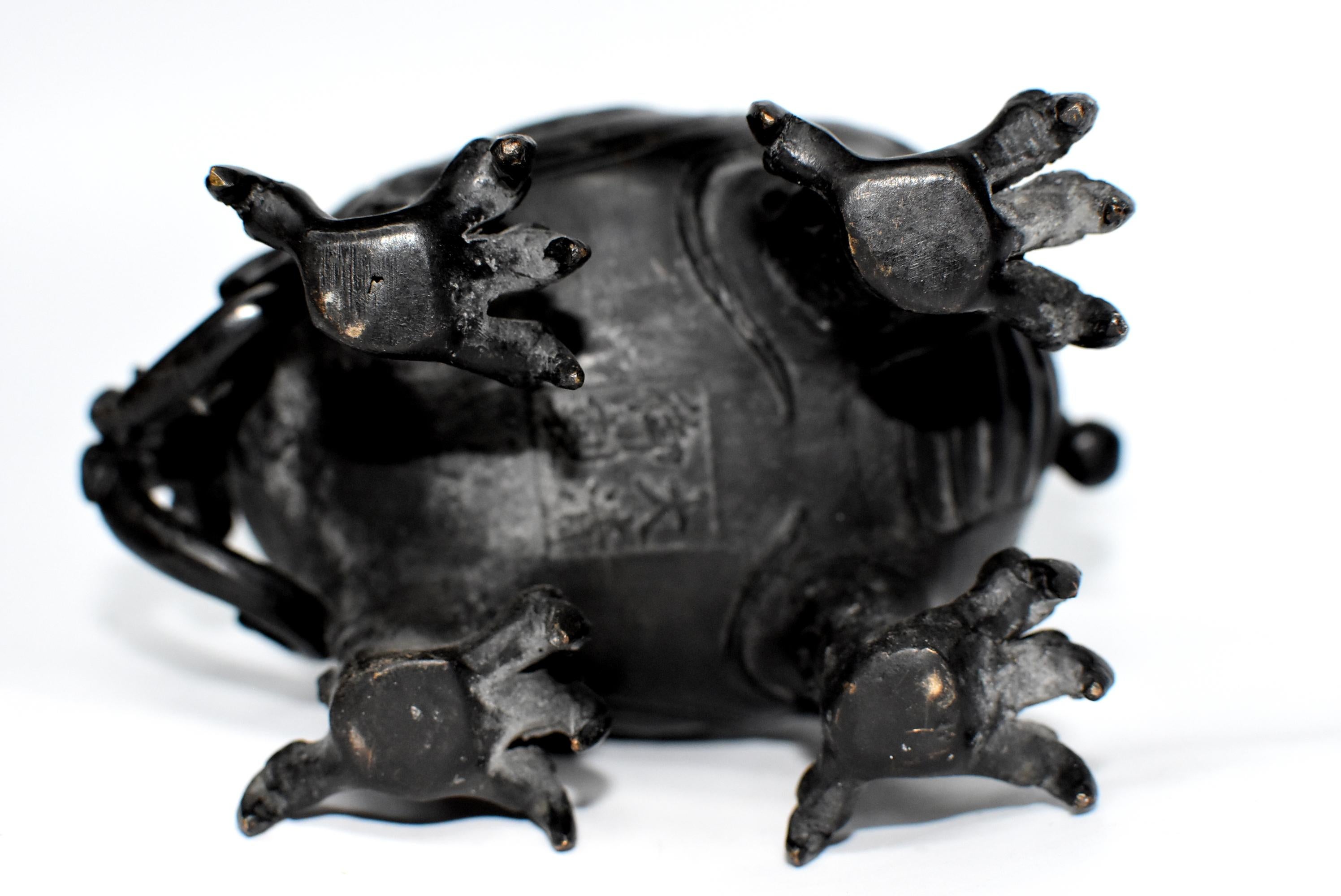 Black Bronze Censer in Beast Form For Sale 14
