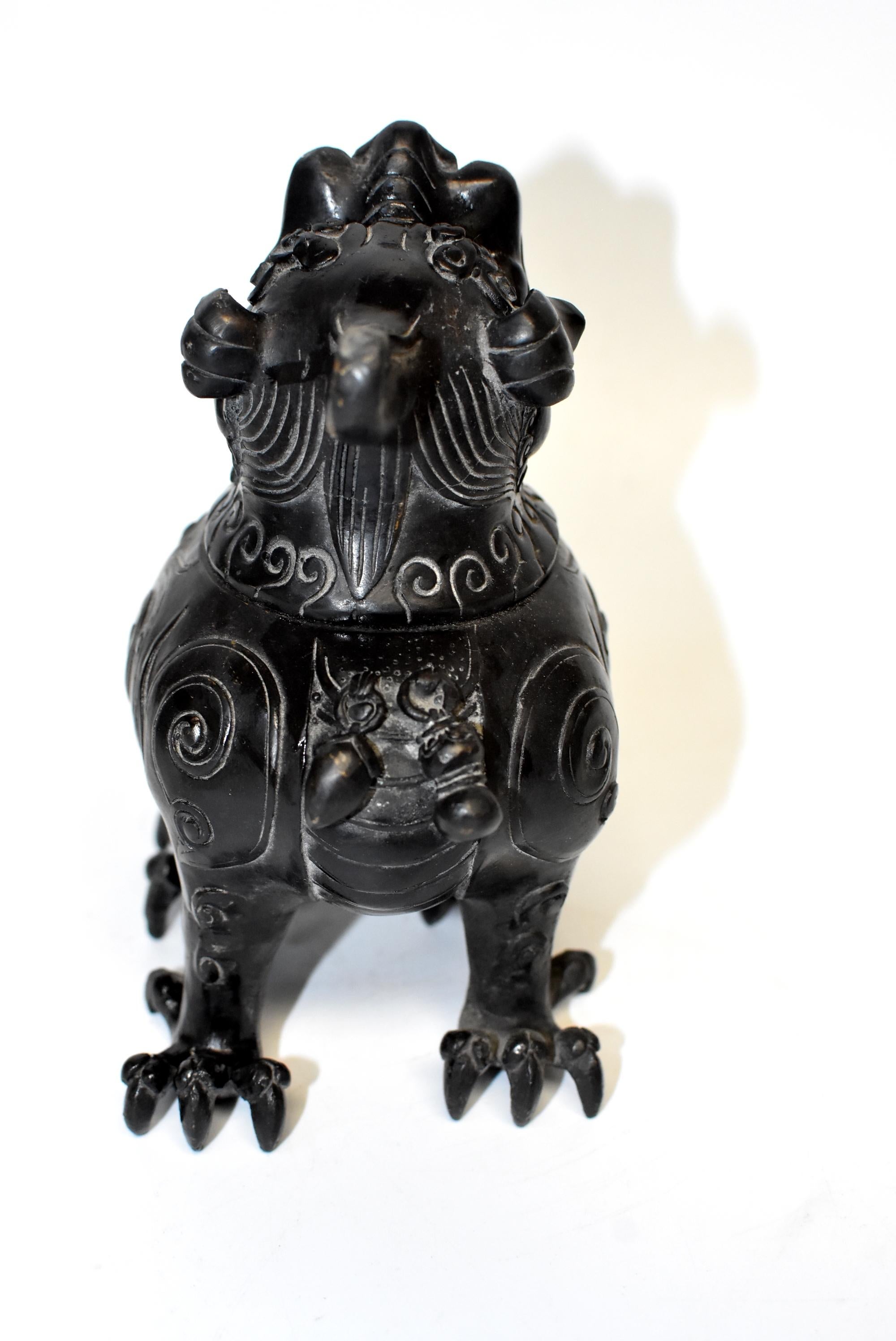 Black Bronze Censer in Beast Form For Sale 3
