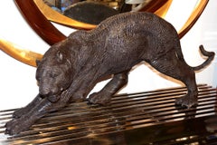 Black Bronze Panther Sculpture