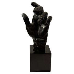 Black Bronze Sculpture of a Hand After August Rodin