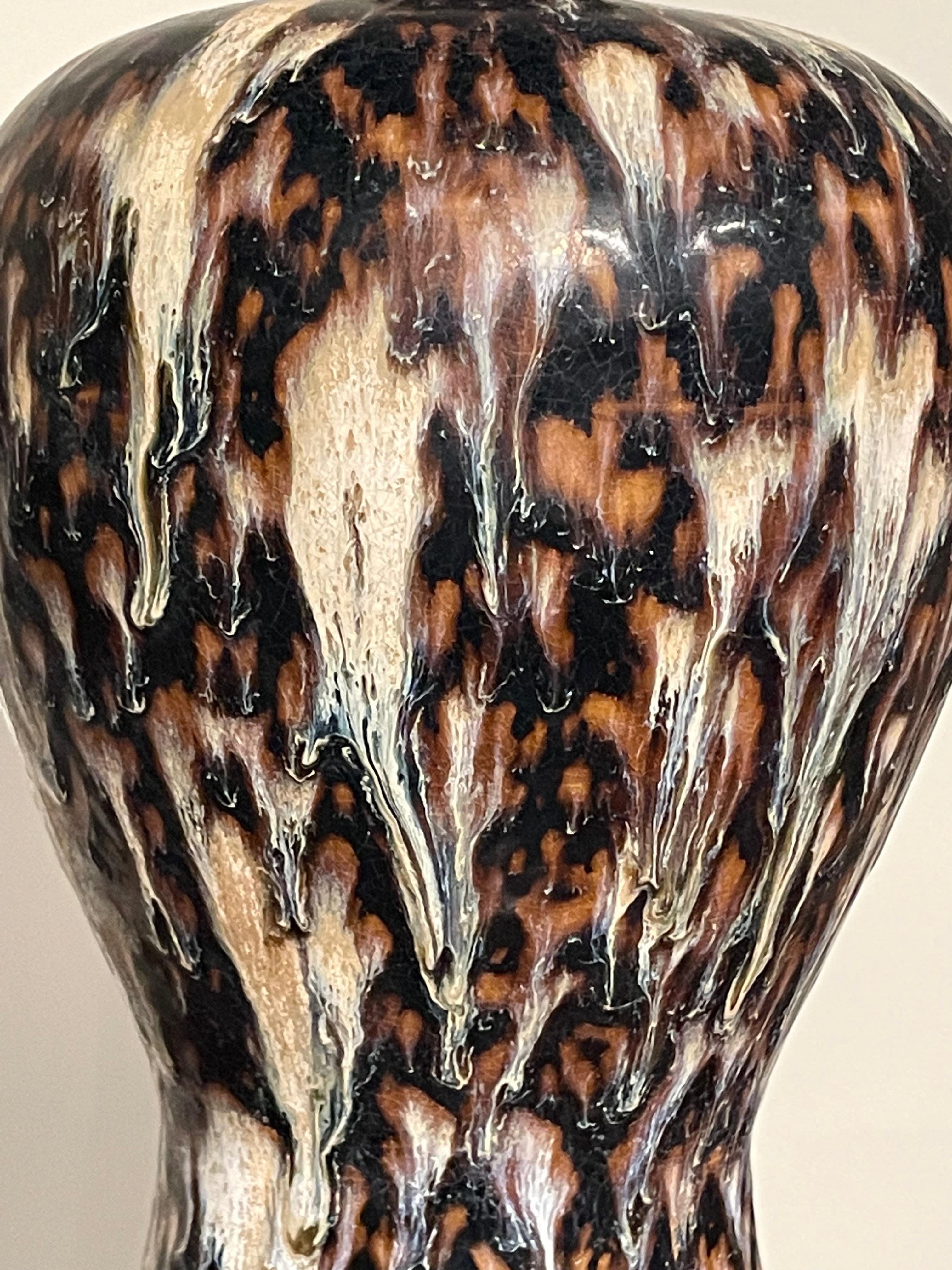 black and cream vase