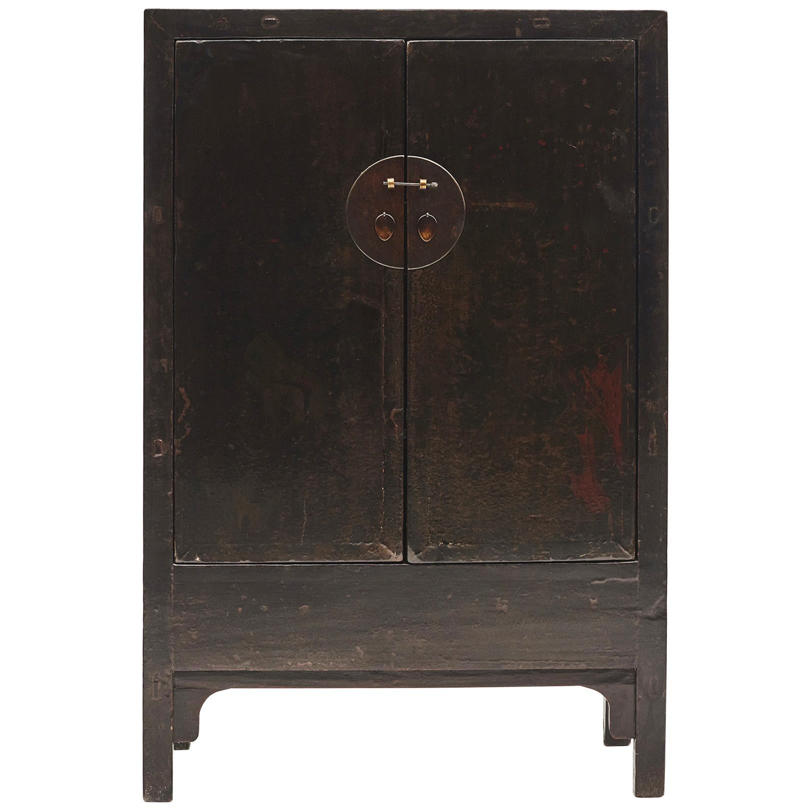 Black/Brown Chinese Qing Dynasty Period Cabinet from Shanxi, 1800-1820