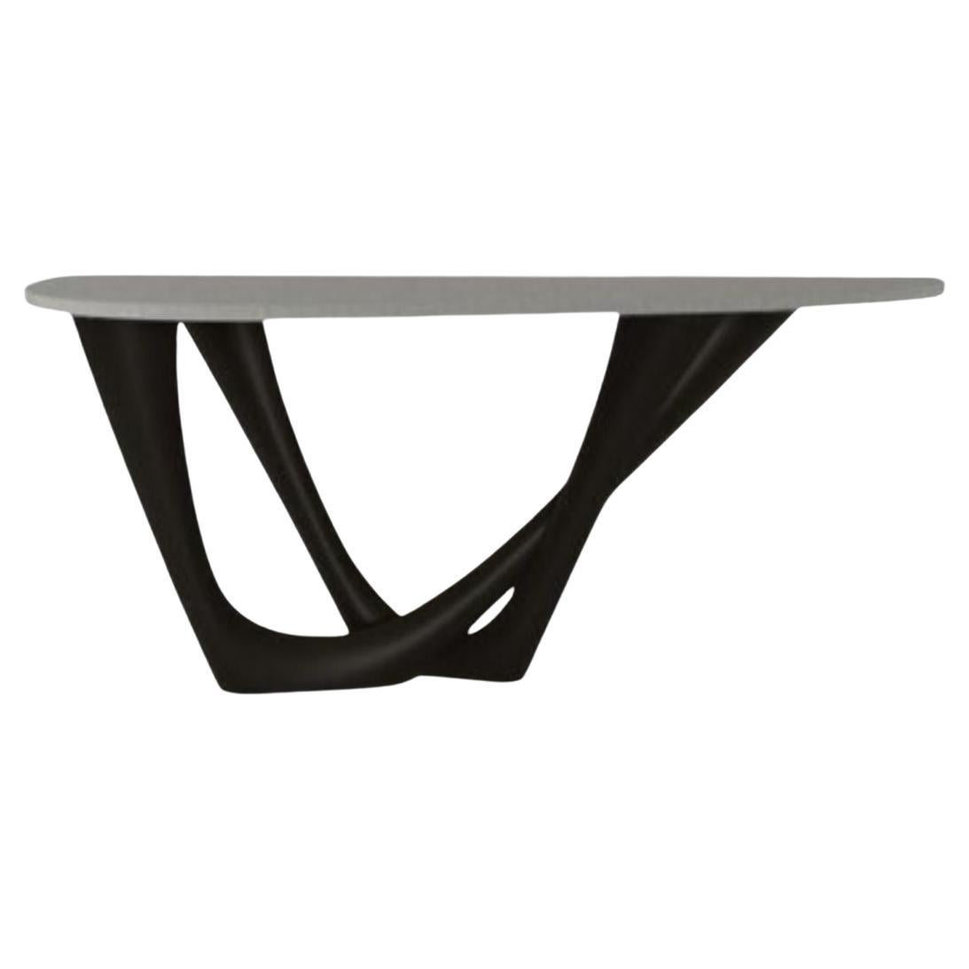 Black Brown G-Console Duo Concrete Top and Steel Base by Zieta For Sale