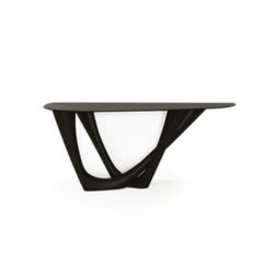 Console Duo G en acier noir et marron avec base et plateau par Zieta