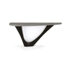 Black Brown G-Console Mono Steel Base with Concrete Top by Zieta