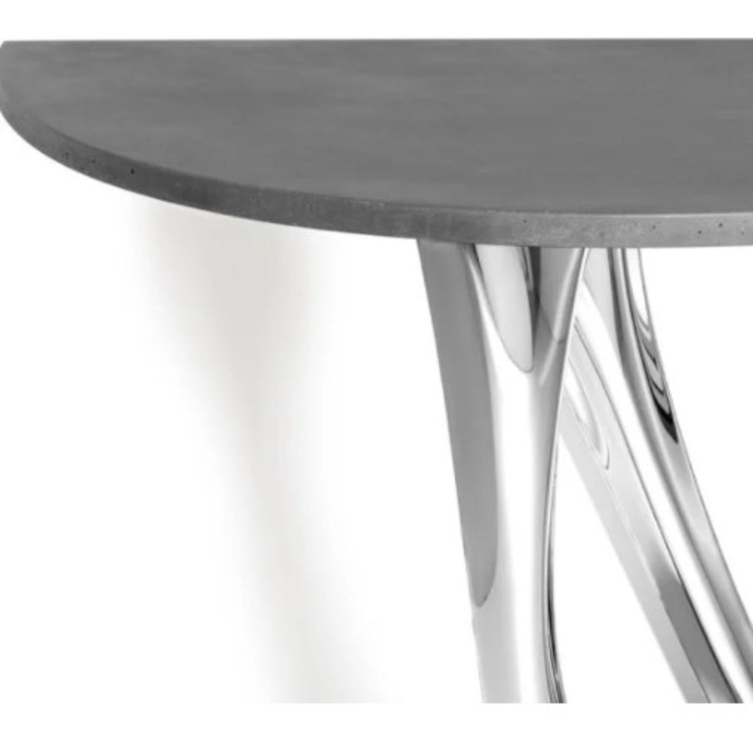 Contemporary Black Brown G-Console Mono Steel Base with Concrete Top by Zieta For Sale