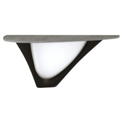 Black Brown G-Console Mono Steel Base with Concrete Top by Zieta