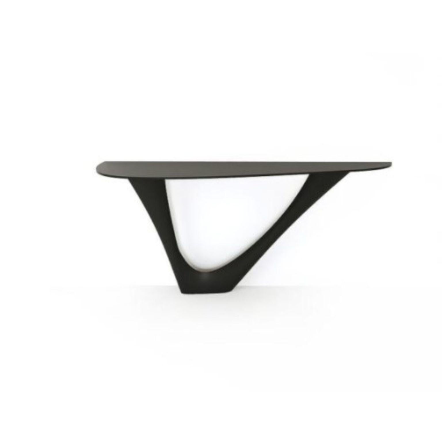 Beige Grey G-Console steel base with steel top mono by Zieta
Dimensions: D 43 x W 159 x H 75 cm 
Material: Steel top. Stainless steel. 
Also available in differetn colours and different dimensions.

G-Console is another bionic object in our