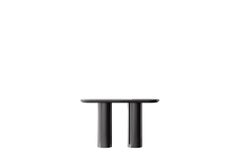 Glossy Black Brown Console with Rounded Edges Top & Cylinder Base by Ultramobili