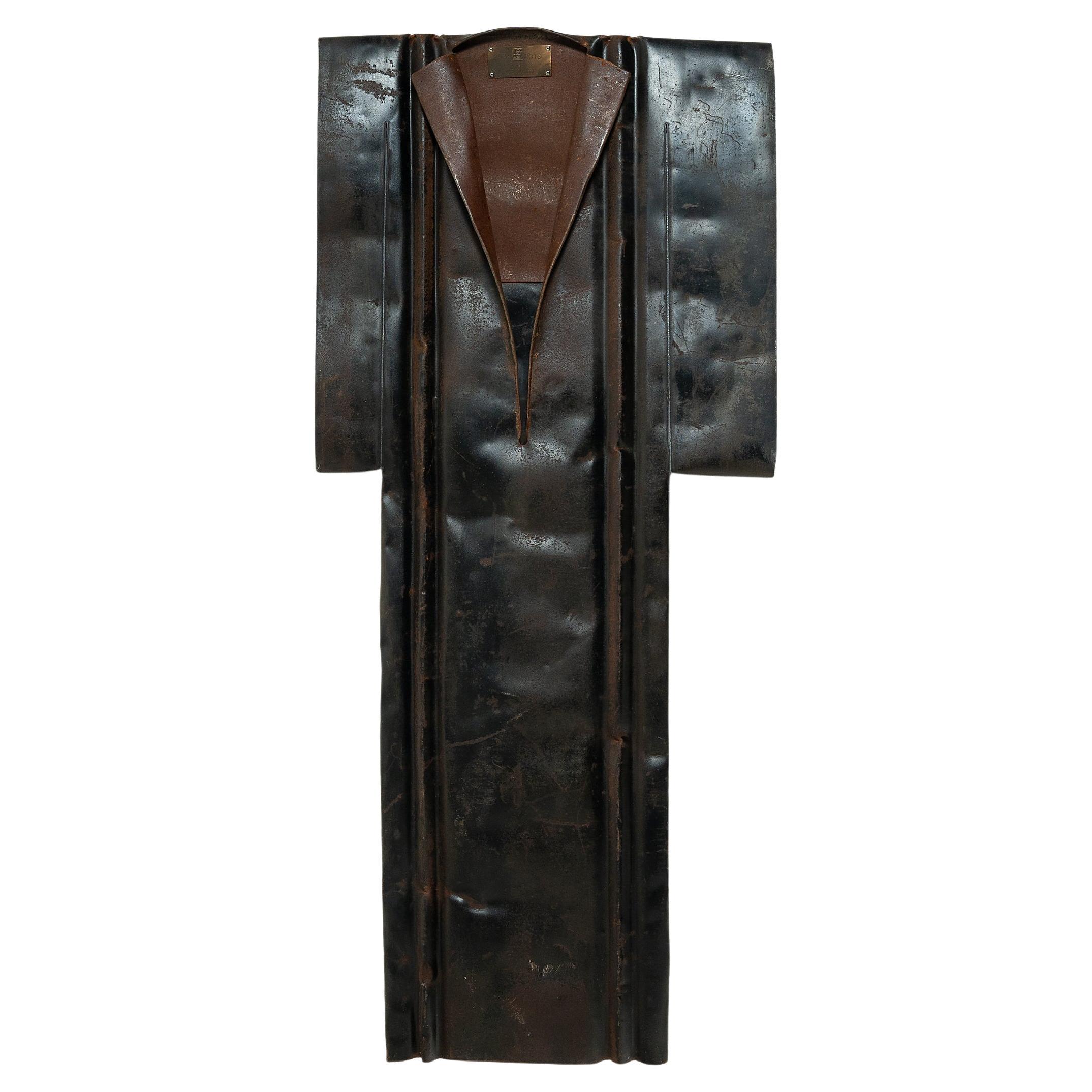"Black & Brown Kimono, " Found Steel Sculpture by Gordon Chandler