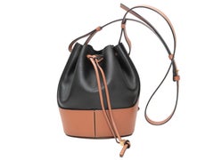 Black & Brown Loewe Balloon Crossbody Bucket Bag